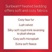 Sunbeam Electric Heated Fleece Blanket, Full, Newport Blue