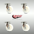thumbnail image 2 of 4 Inch 316SS Nylon Wheel Swivel Top Plate Caster Set Service Caster Brand, 2 of 2
