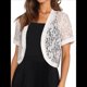thumbnail image 1 of Cárdigan Corto Transparente de Verano con Encaje Floral y Mangas para Mujer XXL, 1 of 8