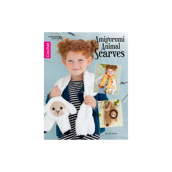 Leisure Arts Amigurumi Animal Scarves Crochet Book | Easy Crochet Pattern Book for Kids | 7 Adorable Animal Scarf Crochet Patterns | Bunny, Monkey, Lamb & More | 32 Pages Softcover