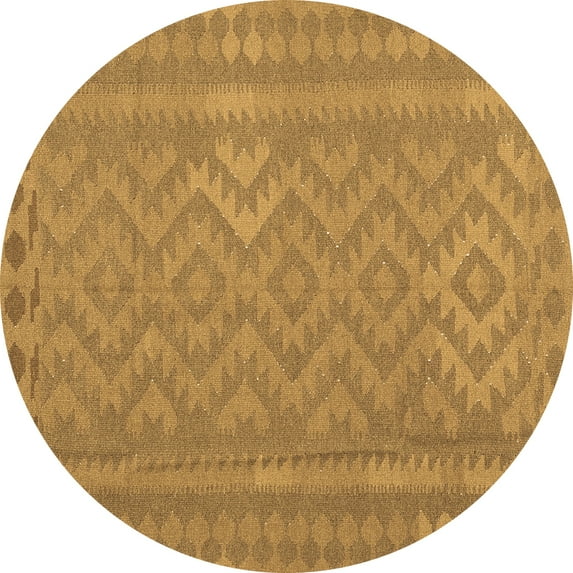 Ahgly Company Indoor Round Southwestern Brown Country Area Rugs, 8' Round