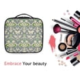 thumbnail image 6 of FORMRS Travel Makeup Bag Large Capacity Train Case Cosmetic Organizer with Adjustable Dividers, Beige Floral, 6 of 8