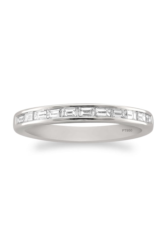 Platinum Baguette Diamond Bridal Wedding Band Ring (0.50 cttw, I-J, SI1-SI2)
