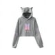 thumbnail image 1 of Sudadera Recortada con Orejas de Gato de Apoyo de BTS Surrounding, 1 of 3