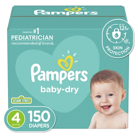 Pampers Baby Dry Extra Protection Diapers, Size 4, 150 Count