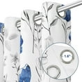 thumbnail image 5 of Floral Curtains Watercolor Flower Leaves Window Curtains,Blue and Gray Floral Drapes Grommet Window Drapes for Bedroom Living Room Kitchen Bathroom Nursery (52 x 84 Inch, 2 Panels), 5 of 6
