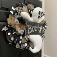 thumbnail image 4 of New Farmhouse Halloween Ghost Wreath Boo Ghost Wreath Cute Front Door Hanging Ornament Festival Home, 4 of 7