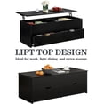 thumbnail image 4 of HOMEFORT 45.3" Wood Lift Top Coffee Table with 2 Drawers and Hidden Compartment, Cocktail Table, Black, 4 of 5