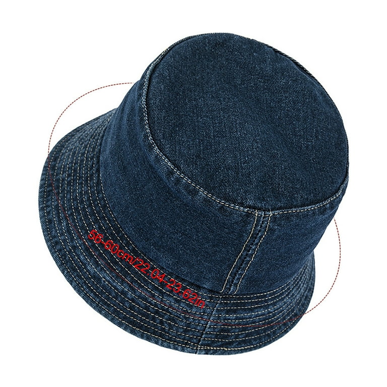 Yuelianxi Bucket Hat for Women Men Summer Jean Bucket Cap Adjustable Sun  Hats for Women Travel Outdoor Beach Dark Blue 