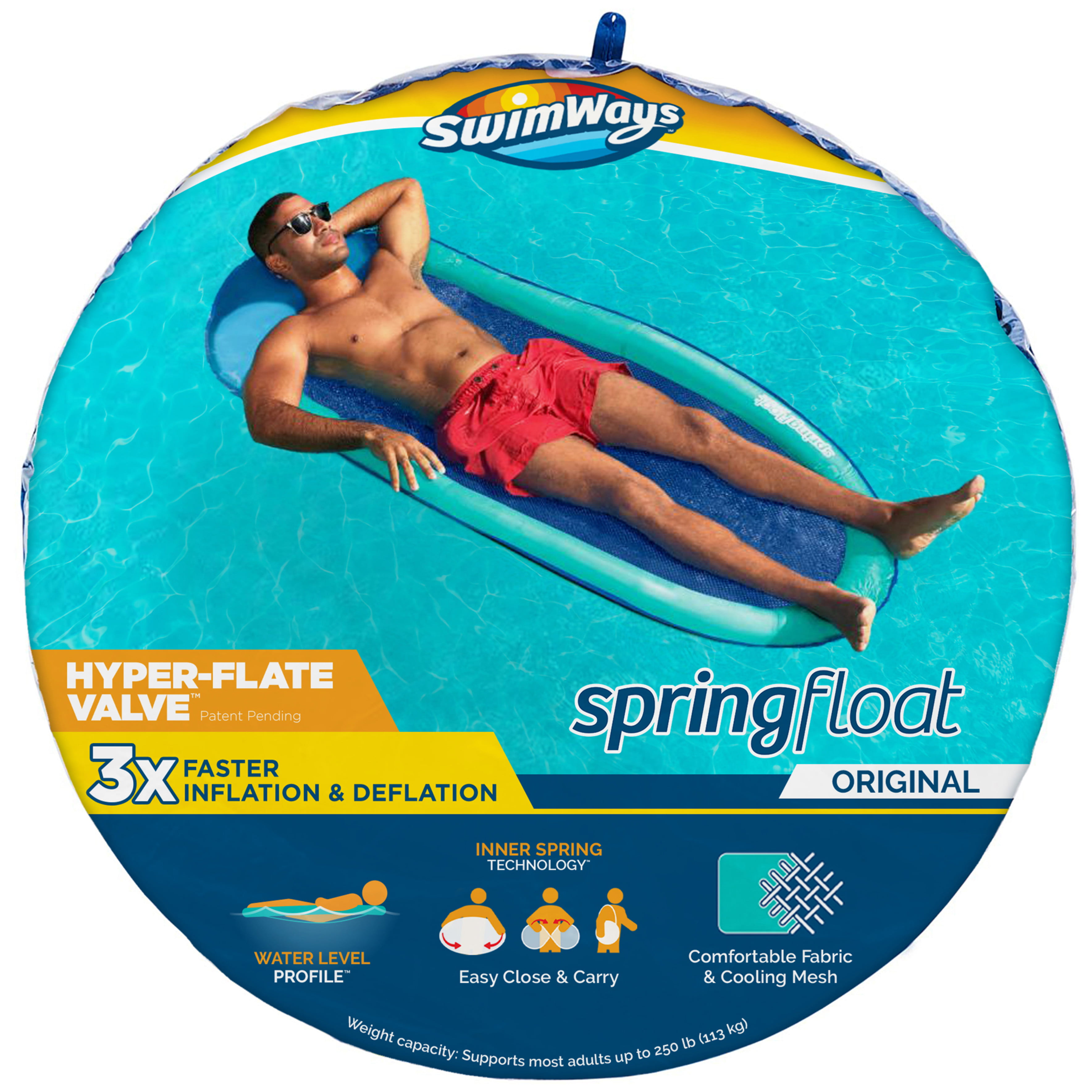 Sunbathe and Recline in Style and Durability Aqua Patent Pending 3-in-1 Pool Lounge Chair Lounge Chair Drifter Inflatable Pool Float