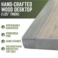 thumbnail image 5 of Restore by Pipe DÉCOR Solid Wood Office Desk Top, Reclaimed Ponderosa Pine Wood in Riverstone Grey, 48 in. x 24 in. x 1.25 in., 5 of 15