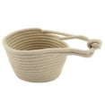 thumbnail image 4 of Oval Cotton Rope Over Door Window Hanging Storage Basket Wall Hanging Organizer (Khaki), 4 of 7