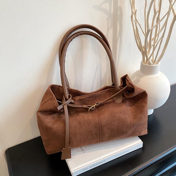 Luxury Fashion Women Tote Bag Casual Large Capacity Hi Quality PU Shoulder Bag-brown