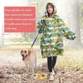 thumbnail image 4 of Yellow Lemon Fruits StripedGreen Pattern Wearable Oversized Blanket,Wearable Blanket Hoodie for Adults,Cozy Hooded Blankets with Super Pockets,Super Warm Fuzzy Pullover for Women & Men, 4 of 6