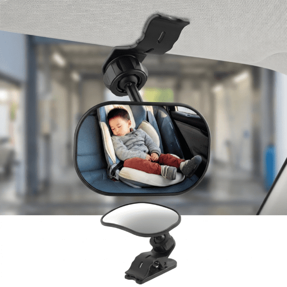 Oktree 3.5" Rear View Mirror for Car, 360° Rotatable Wide Angle Clip-on Interior Decor, Blind Spot Accessory for SUV Truck