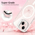thumbnail image 2 of VENINGO Magnetic for iPhone 15 Case with Camera Frame Stand Compatible with Mag-safe, Shockproof Anti Slip Clear Crystal Glitter Phone Case 6.1", Clear, 2 of 8