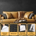 thumbnail image 2 of Arthome 17"×118" Black Crocodile Peel and Stick Wallpaper, Charcoal Black Alligator Textured Contact Wallpaper Self-Adhesive Waterproof Embossed Easy Peel Off Wallpaper for Cabinet Bedroom Bathroom, 2 of 7