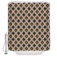 thumbnail image 2 of Cortina de ducha DEKAXID con diseño retro de rombos y cuadros, de alta calidad, impermeable, para baño, estilo sencillo, 2 of 5