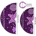thumbnail image 4 of FMSHPON Christmas Snowflakes Stars Xmas Christmas Tree Skirt Stand Mat for Holiday Party Decoration Indoor Outdoor 36 inches, 4 of 6