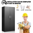 thumbnail image 5 of Metal Storage Cabinet with Adjustable Shelves, Garage Cabinet with 2 Lockable Doors, Garage Storage Cabinet, Kitchen Pantry Cabinet - 71'H, Black, 5 of 18