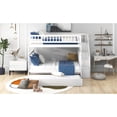thumbnail image 4 of Tcbosik Full Over Full Bunk Bed With Trundle And Staircase,White, 4 of 9