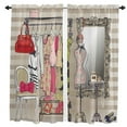 thumbnail image 2 of Female Dressing Room Cosmetics Stripes Curtains Home Decor Living Room Kitchen Balcony Room Window Curtain Bedroom Decoration, 2 of 7
