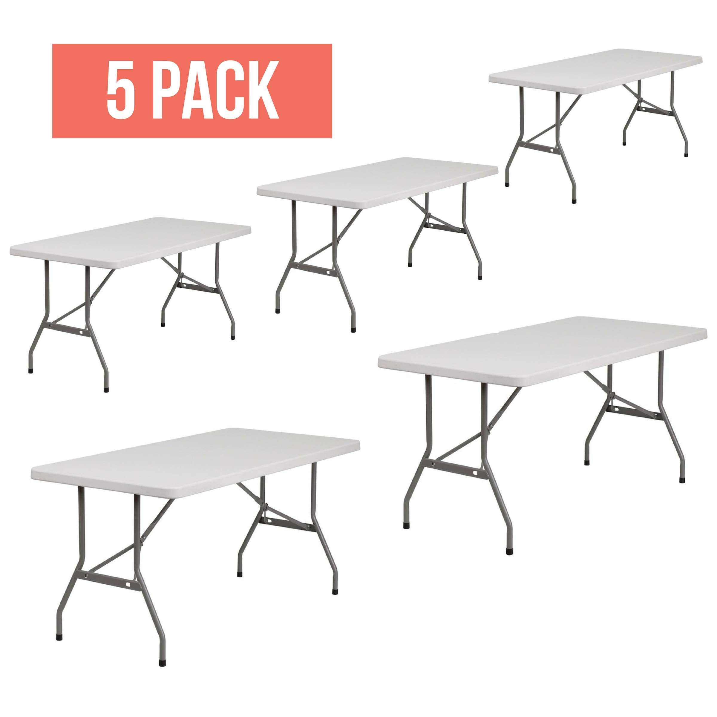 EventStable TitanPRO Plastic Folding Table 6' x 30'' 5Pack