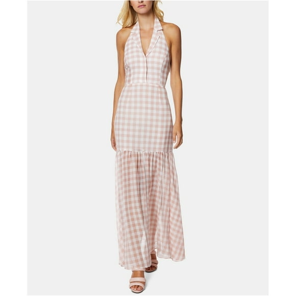 Avec Les Filles Womens Gingham Maxi Dress, Pink, 14