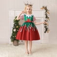 thumbnail image 3 of Vestido de Navidad para niña, estampado de Papá Noel, vestido de actuación, vestido de princesa hinchado para niña, 3 of 6