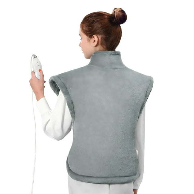 MaxKare Large Heating Pad with 4 Heat Settings & Auto Shut-off for Full Body Stress Relief, 24"x33"- Gray