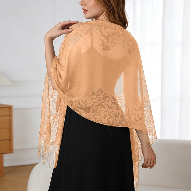 Elegant Lace Shawl Wrap for Weddings and Formal Occasions Sophisticated Evening Accessory for Bridesmaids and Guests Timeless Knitwork Shawl with Intricate Design