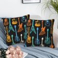 thumbnail image 3 of Throw Pillow Covers Colorful Guitar Pillow Covers 18x18 Inch Set of 2 Throw Pillows Decorative Pillow Cases Cushion Covers for Bedroom Livingroom Sofa Farm House, 3 of 6