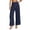 Navy Pants, variant on Women's Pleated Dress Trousers High Waist Loose Wide Leg Cropped Trousers with Pockets Busines Casual Commute Pants for Daily Work Wear White