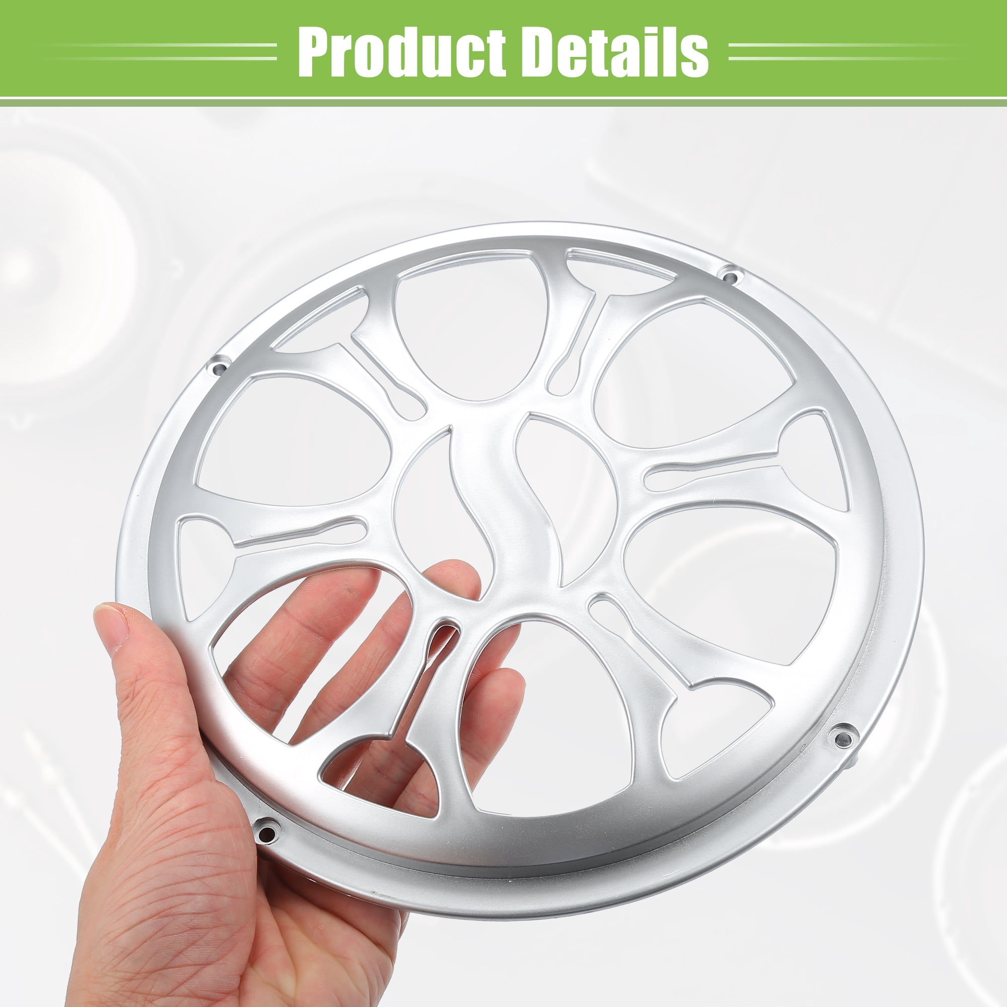 Unique Bargains Universal Car Speaker Grills Cover ABS Silver Tone - Pack of 2 8"