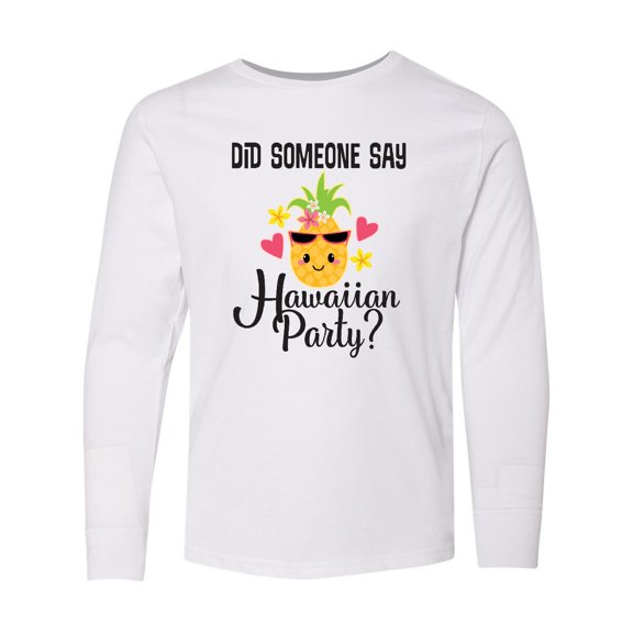 Inktastic Hawaiian Party Pineapple Long Sleeve Youth T-Shirt