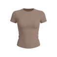 thumbnail image 7 of Otvok Womens T-Shirts Summer Casual Tops Short Sleeve Going Out Crop Tops Round Neck Slim Fitted Basic Tee, 7 of 7
