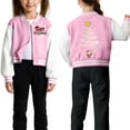 thumbnail image 4 of Staki Children's Christmas Printed Hoodie Kids Baseball Jackets Casual Jacket Christmas Bomber Jackets(Pink,7-8 Years), 4 of 7