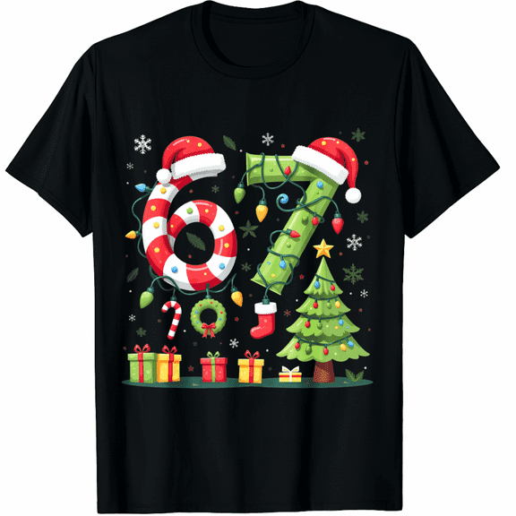 67 Meme Six Seven Christmas T-Shirt Tees Tops for Men and Women