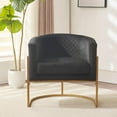 thumbnail image 4 of NEW Lounge Chair Black Velvet, Gold Base Accent Chair for Office, Living Room, Bedroom, Mid-Century Modern Style, 4 of 7