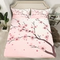 thumbnail image 2 of Homewish Cherry Blossom Queen Sheet Sets,Pink Sakura Flat Sheet,Japanese Theme Queen Fitted Sheet For Girls Kids,Microfiber Bedroom Decor,4pcs, 2 of 7