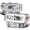 Chrome Housing Clear Lens, variant on Spec-D Tuning Black LED Light Bar Projector Headlights + Bumper Lights Compatible with 1999-2006 GMC Sierra Denali, 2001-2006 GMC Yukon XL Denali, Left + Right Pair Headlamps Assembly