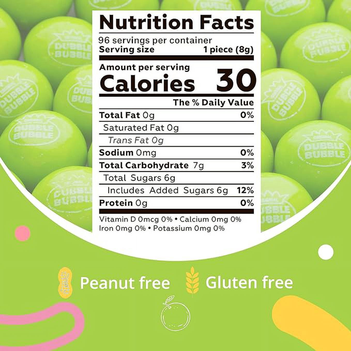 Gumballs for Gumball Machine - 1 Inch Large Gumballs - Green Apple Flavored Bubble Gum Green Gumballs - Kids Gum - Bulk Gum Balls 1.7 Lb