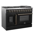 thumbnail image 2 of Forno Galiano 48" Freestanding French Door Gas Range in Black, 2 of 5