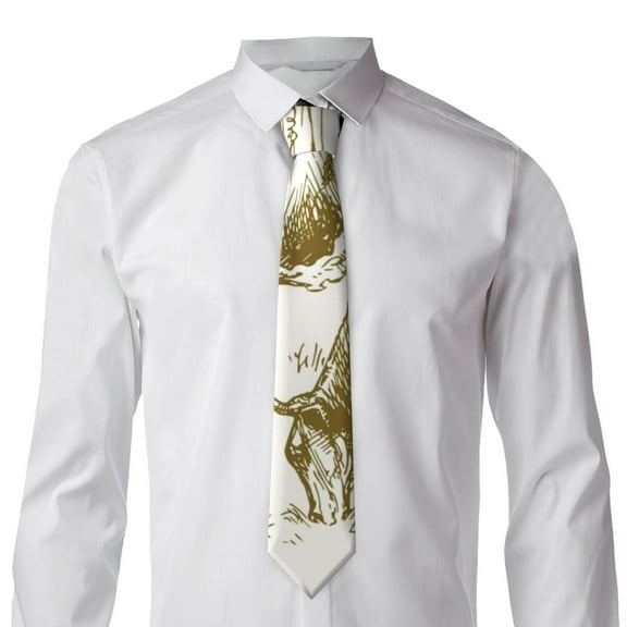 Goofa Cattle Drive By Two Cowboys 1 Pattern Men's Necktie Classic Silk Tie Woven Jacquard Neck Ties Necktie for Business and Wedding Formal Neckties