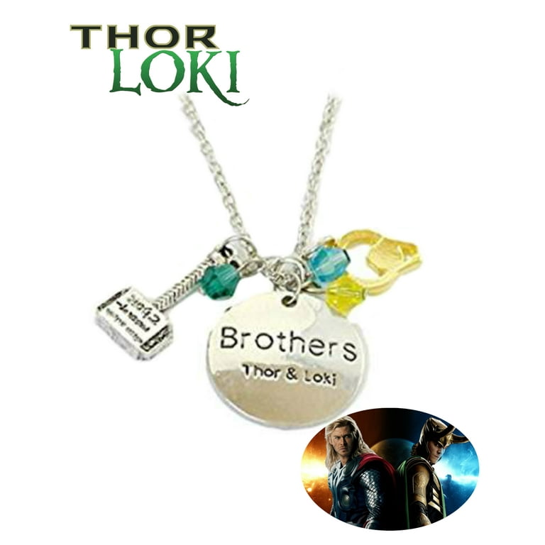 Marvel Comics Thor Loki Necklace Pendant Brothers Movies TV Series Cosplay Jewelry by Superheroes
