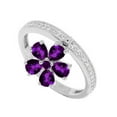 thumbnail image 2 of Sterling Silver with Natural Amethyst and White Topaz Charm Ring, 2 of 3