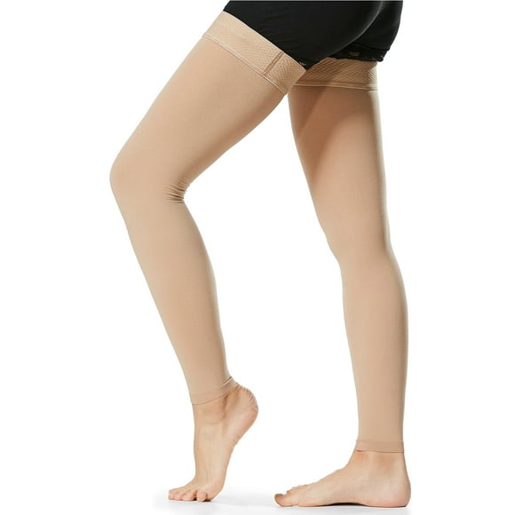 1 Pair Thigh High Compression Socks Men Women 20-30mmHg Compression Stockings Compression Sleeves for Varicose Vein Swelling