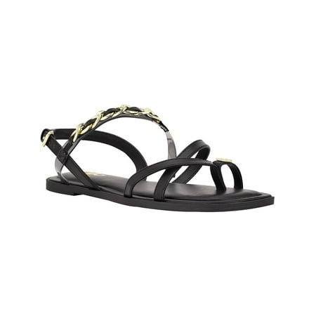 

GBG Los Angeles Womens Resia Buckle Chain Thong Sandals