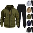 thumbnail image 3 of Letdown Mens Sweatsuits 2 Piece With Hoodie Full-zip Long Sleeve Solid Track Jackets and Pants Hoodie Sweatshirt Tracksuit Oversized Jogger Sweatpants (I-Navy, M), 3 of 3