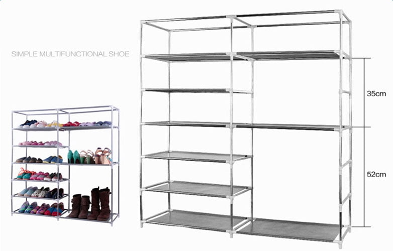 Private Jungle Double Rows 9 Lattices Combination Style Shoe Cabinet Rack Space Saving Tier Shelf Organizers Free Standing Racks Durable Stable Organizer Storage,Gray Private Jungle Double Rows 9 Lattices Combination Style Shoe Cabinet Rack Space Saving Tier Shelf Organizers Free Standing Racks Durable Stable Organizer Storage,Gray
